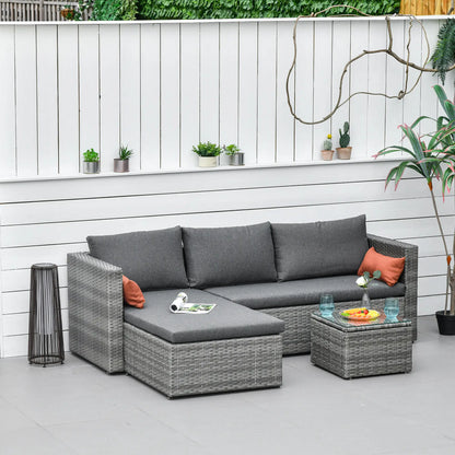 3-Piece Patio Furniture Set, Sectional Sofa, Wicker Chair, Grey Patio Furniture Sets at Gallery Canada