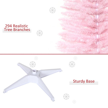 5FT Artificial Christmas Tree, Realistic Branches, Stable Stand, Pink Pencil Christmas Trees at Gallery Canada