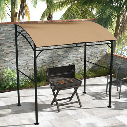 7' x 5' Garden Grill Canopy, Steel Frame, Dark Brown BBQ Grill Gazebos at Gallery Canada