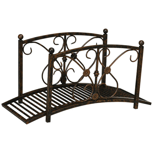 Garden Bridge 3.3FT, Decorative Backyard Pond Bridge, Brown Garden Decor Rust Brown at Gallery Canada