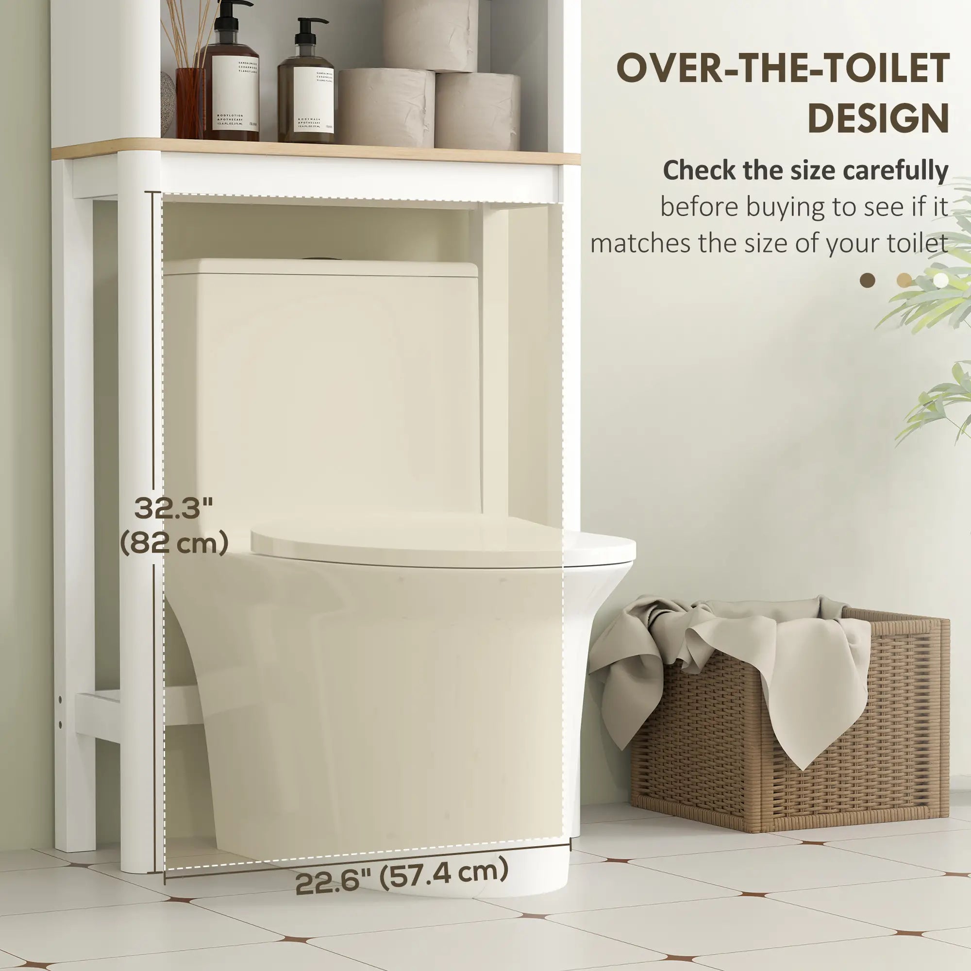 Over The Toilet Storage Cabinet, Bathroom Space Saver Cabinet with Adjustable Shelf, Bathroom Organizer, White Bathroom Cabinets at Gallery Canada