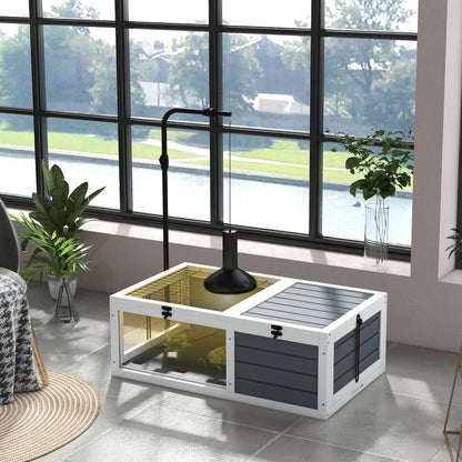 Wooden Tortoise Enclosure, Indoor Outdoor, Adjustable Lamp Holder, Openable Lids, Pull-out Trays Houses & Habitats at Gallery Canada