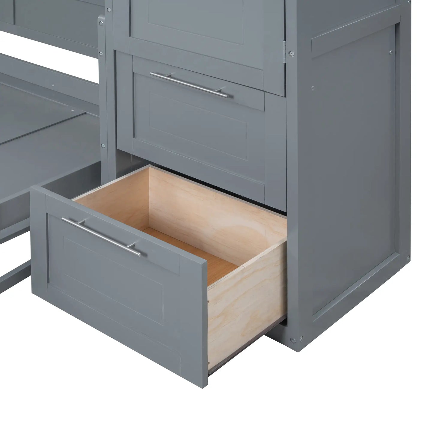 Murphy Bed with Closet, Drawers, 112" L x 21.5" W x 78.5" H, Grey Bed Frames at Gallery Canada