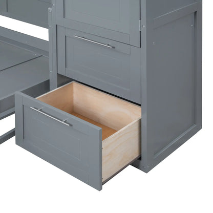 Murphy Bed with Closet, Drawers, 112" L x 21.5" W x 78.5" H, Grey Bed Frames at Gallery Canada