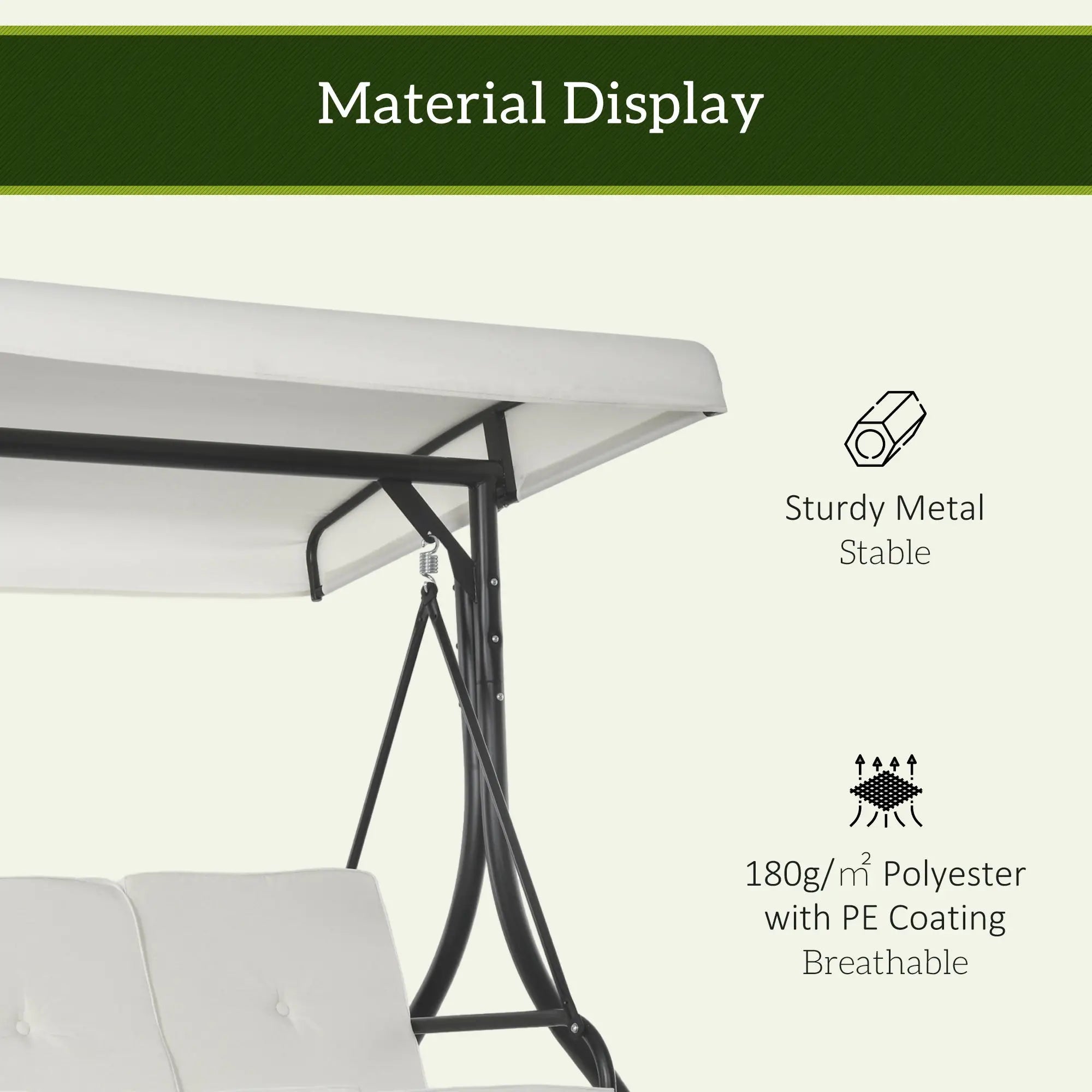 Convertible Patio Swing Bed with Canopy, 3 Seater, White Porch Swings with Canopy at Gallery Canada