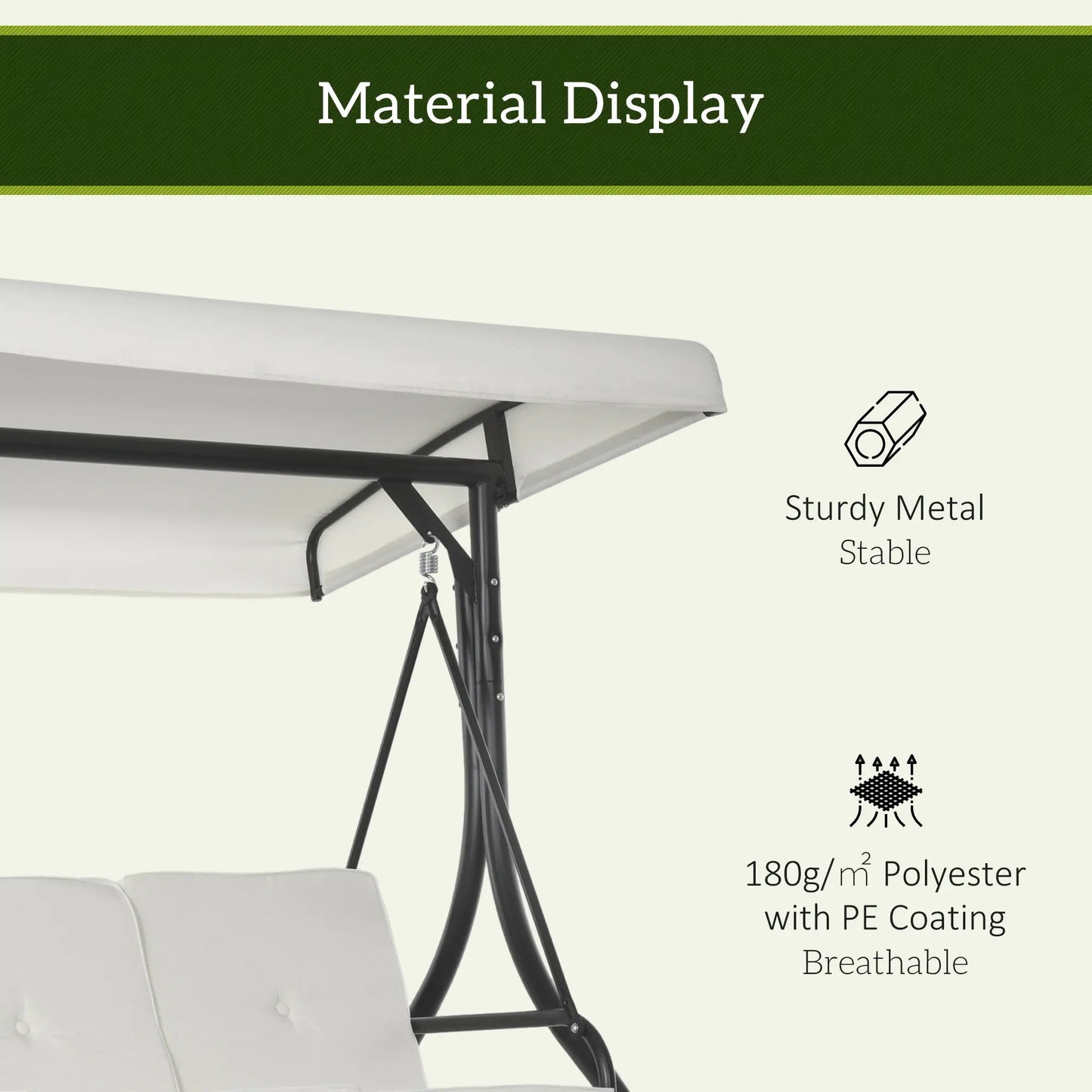 Convertible Patio Swing Bed with Canopy, 3 Seater, White Porch Swings with Canopy at Gallery Canada