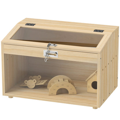 22"L Hamster Cage, Openable Top, Acrylic Windows, Small Animal Cage Hamster Cages Natural at Gallery Canada