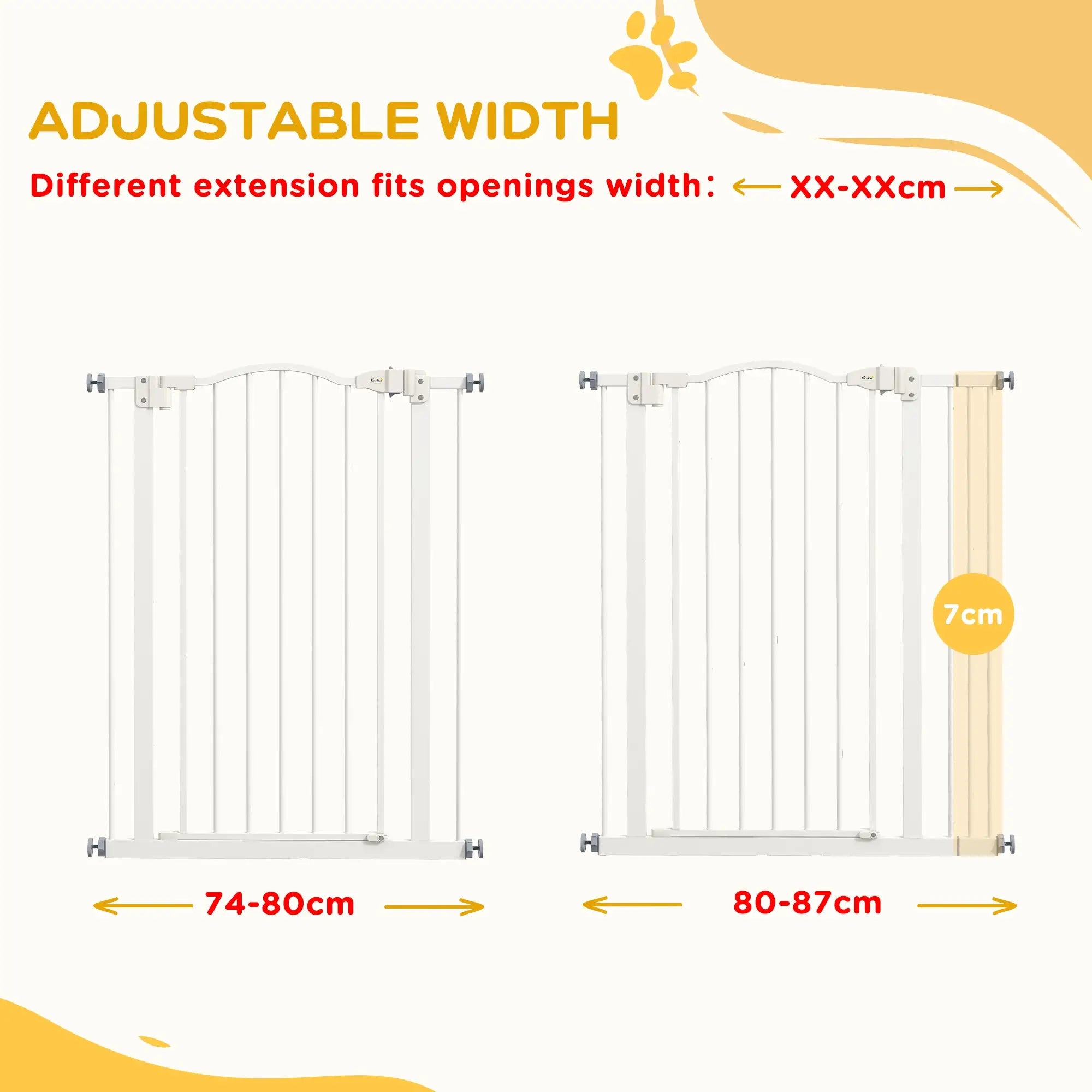 Extra Tall Dog Gate with Door, Pressure Fit, Auto Close, 29