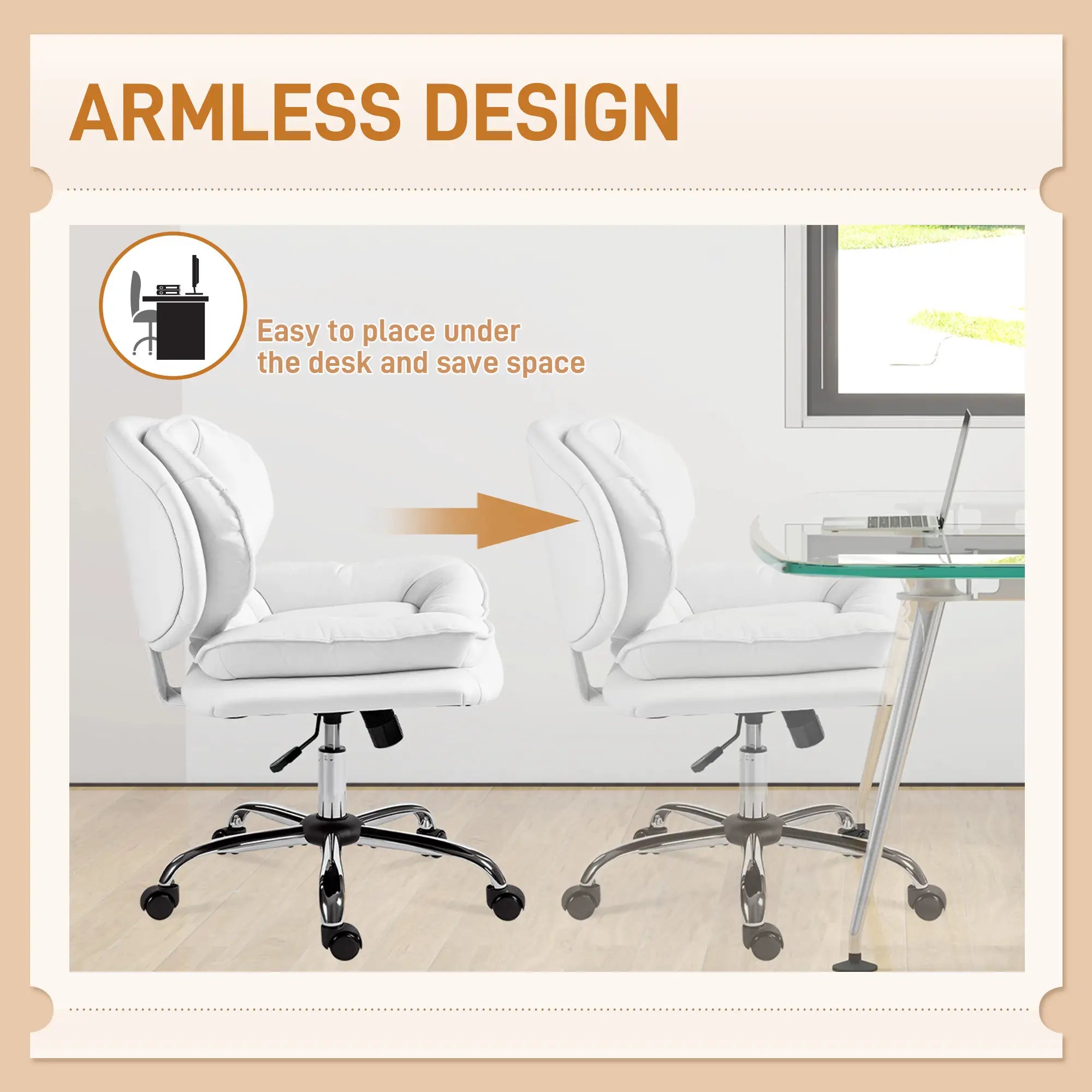 Criss Cross Chair, Swivel Office Chair, Tilting, No Arm, White Task Chairs at Gallery Canada