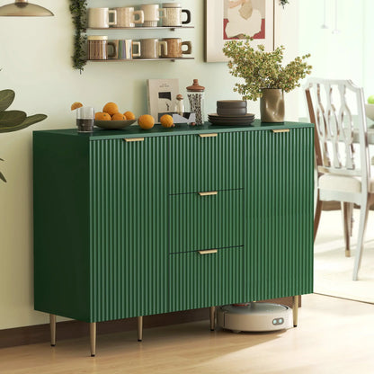 Modern Kitchen Storage Cabinet, Sideboard Buffet, 3 Drawers, Adjustable Shelves, Green Bar Cabinets at Gallery Canada