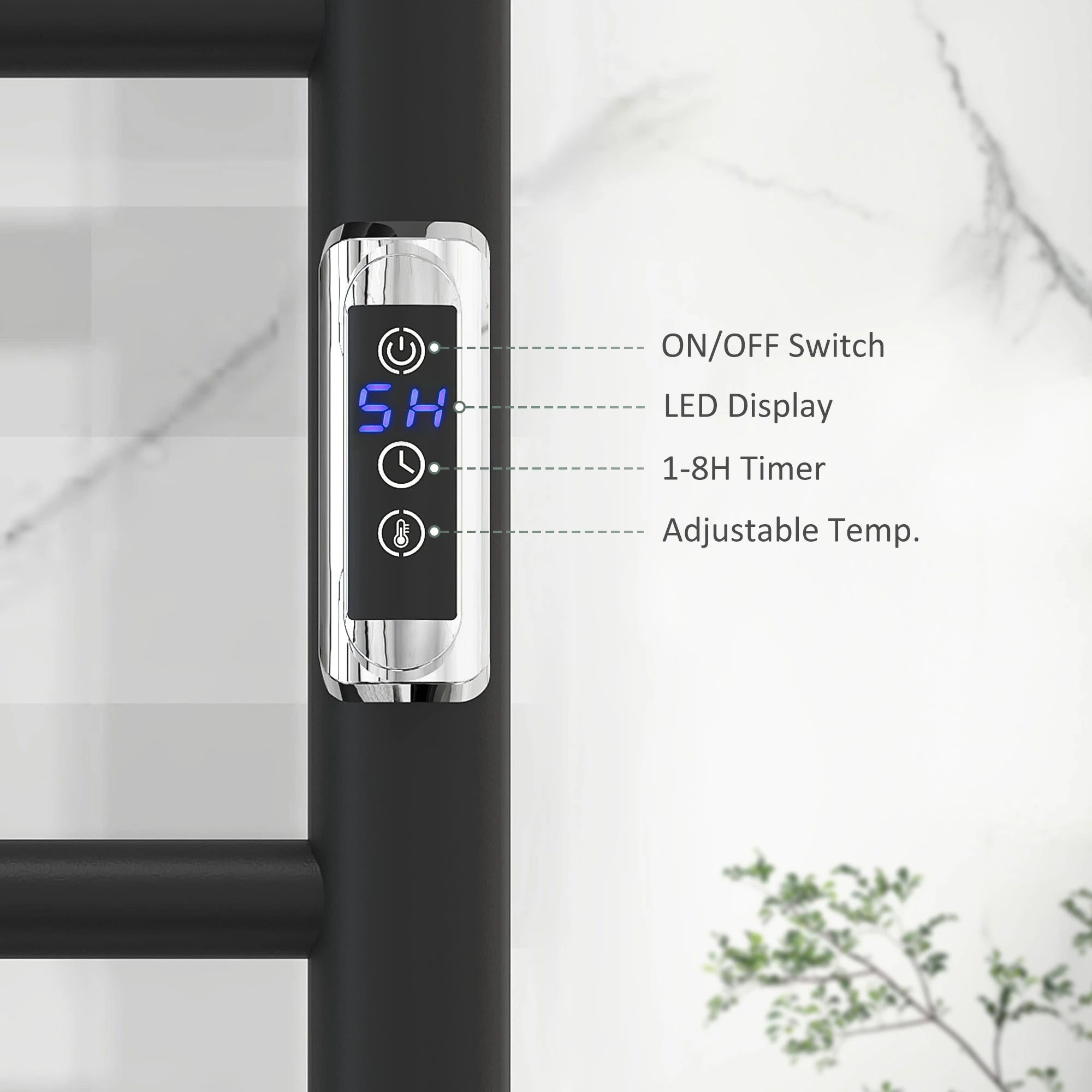 Wall Mounted Heated Towel Rack, 10-Bar Electric Warmer, Adjustable Temperature Bath Accessories at Gallery Canada
