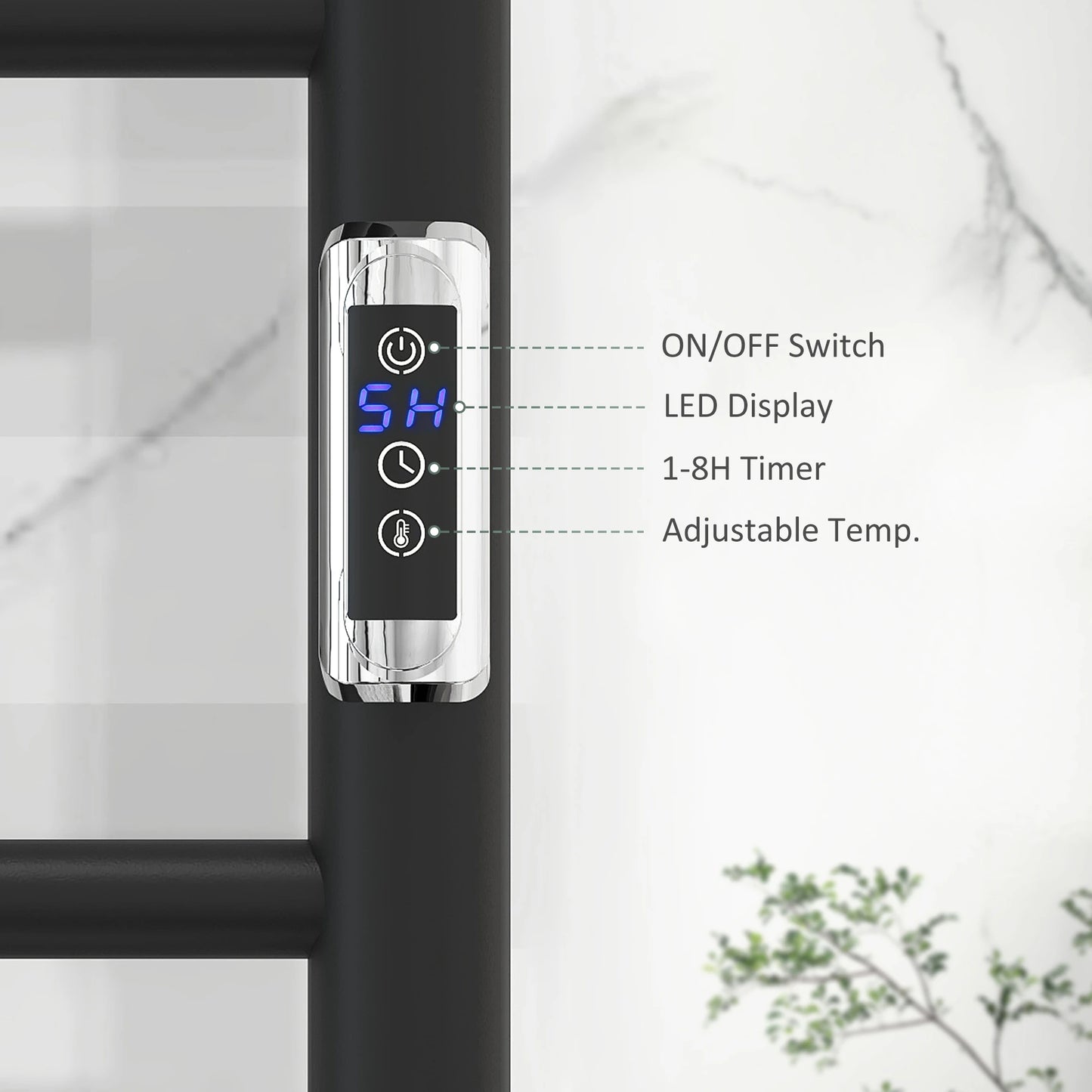 Wall Mounted Heated Towel Rack, 10-Bar Electric Warmer, Adjustable Temperature Bath Accessories at Gallery Canada
