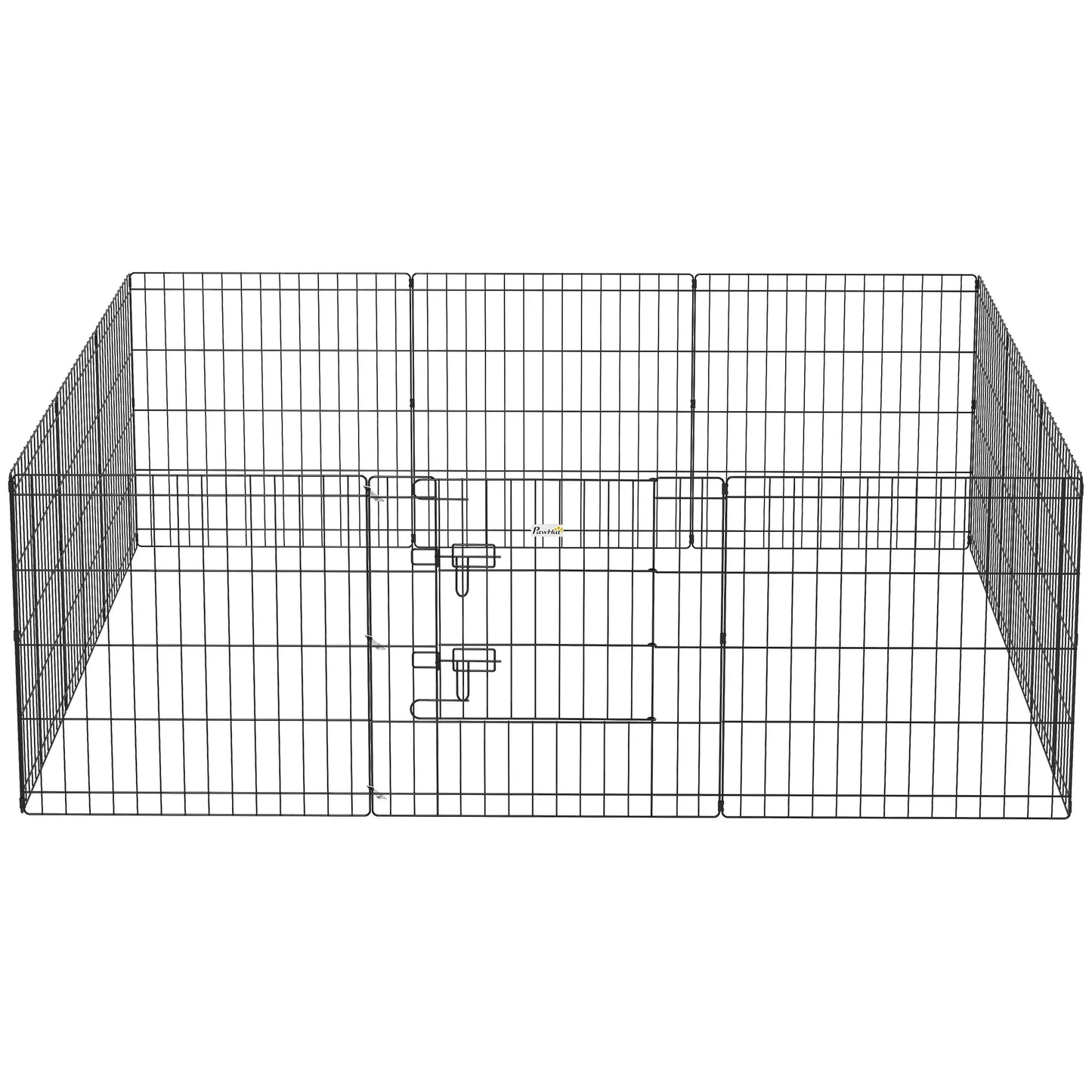 24 Inch Foldable Metal Pet Playpen, Dog Kennel Cage, 12 Panels Dog PlayPens Black at Gallery Canada