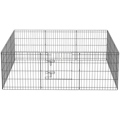 24 Inch Foldable Metal Pet Playpen, Dog Kennel Cage, 12 Panels