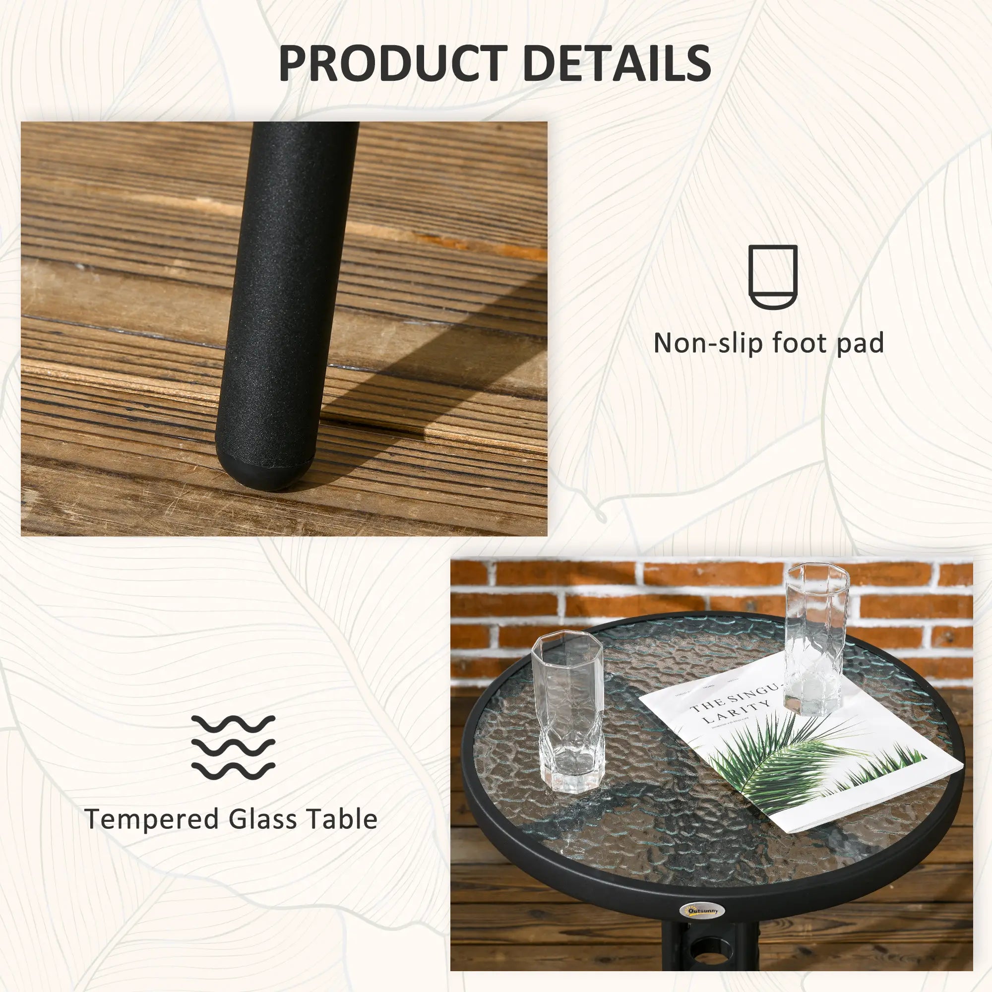 3-Piece Outdoor Wicker Set, 2 Stackable Chairs, Glass Table, Black Bistro Sets at Gallery Canada