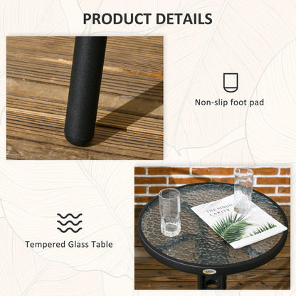 3-Piece Outdoor Wicker Set, 2 Stackable Chairs, Glass Table, Black Bistro Sets at Gallery Canada