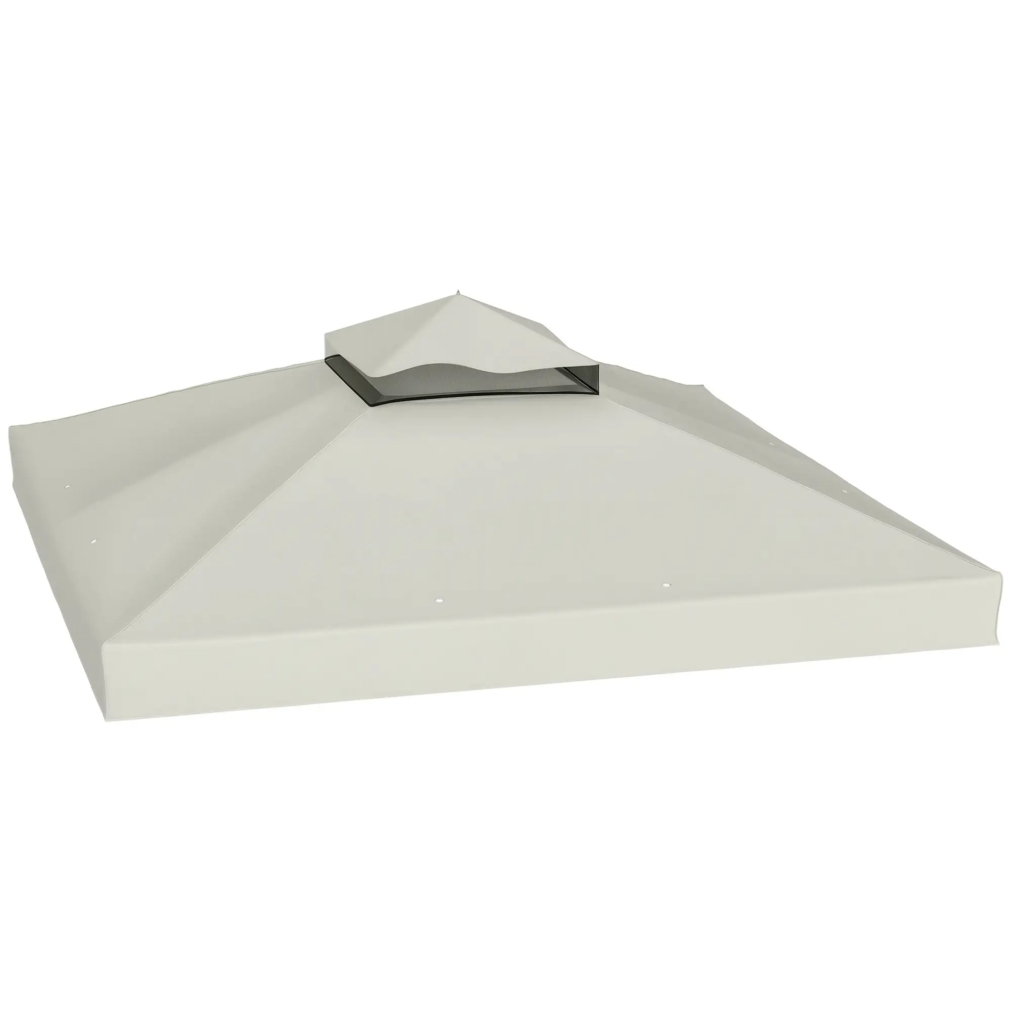 10' x 10' Gazebo Replacement Cover, UPF30+, 2-Tier Roof, Light Grey Gazebo Canopy Replacement at Gallery Canada