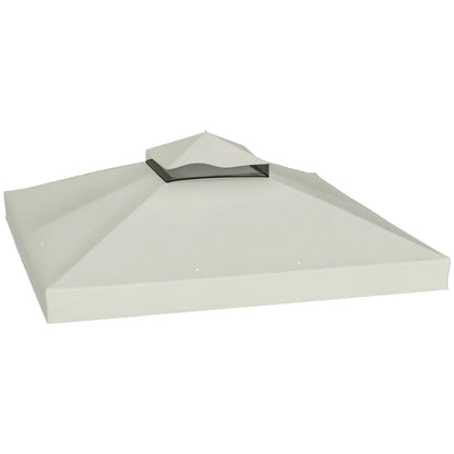 10' x 10' Gazebo Replacement Cover, UPF30+, 2-Tier Roof, Light Grey Gazebo Canopy Replacement at Gallery Canada