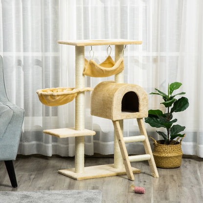 39" Deluxe Cat Tree Tower, Scratching Post, Kitten Condo, Deep Cream Cat Towers at Gallery Canada
