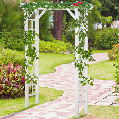 85" Wooden Garden Arbour, Outdoor Arch Trellis for Vines, White Garden Arches at Gallery Canada