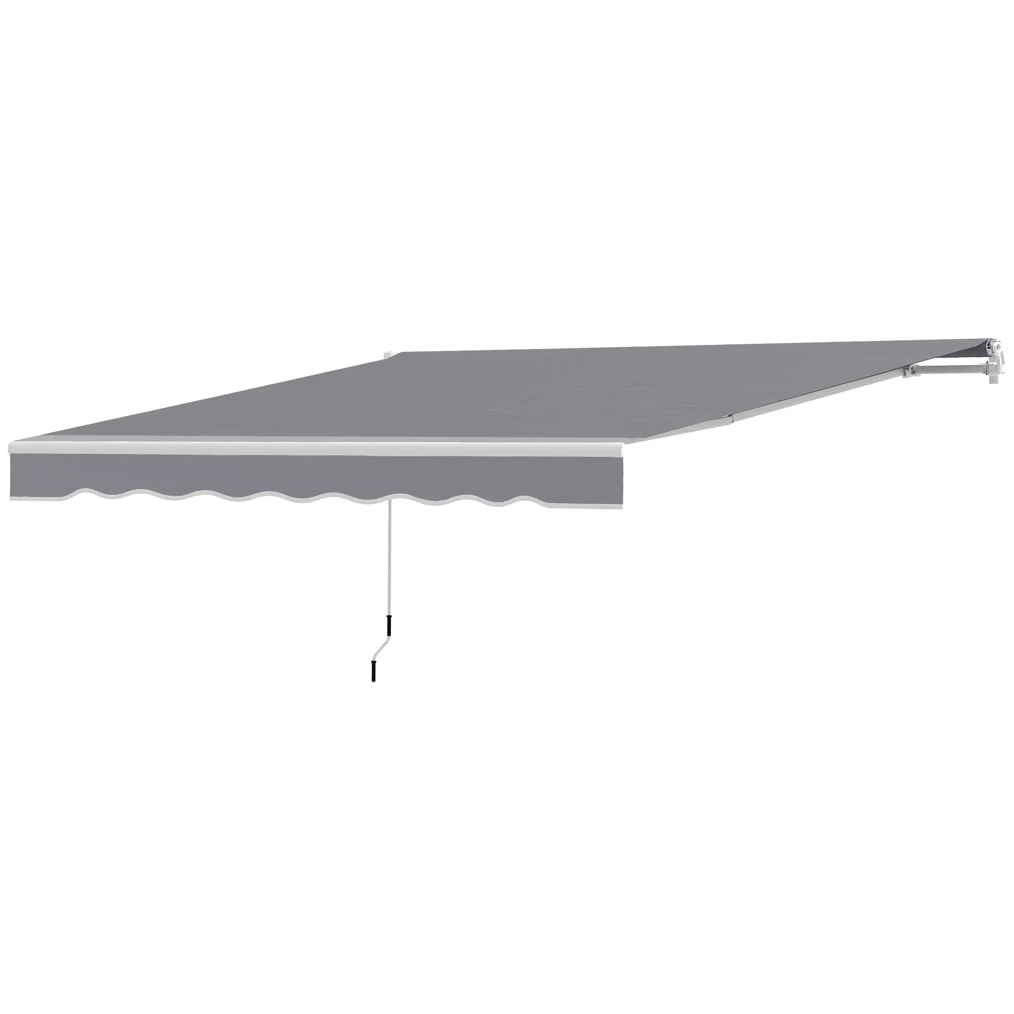 8' x 7' Retractable Awning, UV Water-Resistant Fabric, Dark Grey Patio Awnings Dark Grey at Gallery Canada