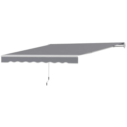 8' x 7' Retractable Awning, UV Water-Resistant Fabric, Dark Grey Patio Awnings Dark Grey at Gallery Canada