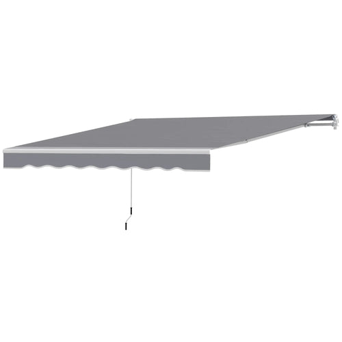 8' x 7' Retractable Awning, UV Water-Resistant Fabric, Dark Grey