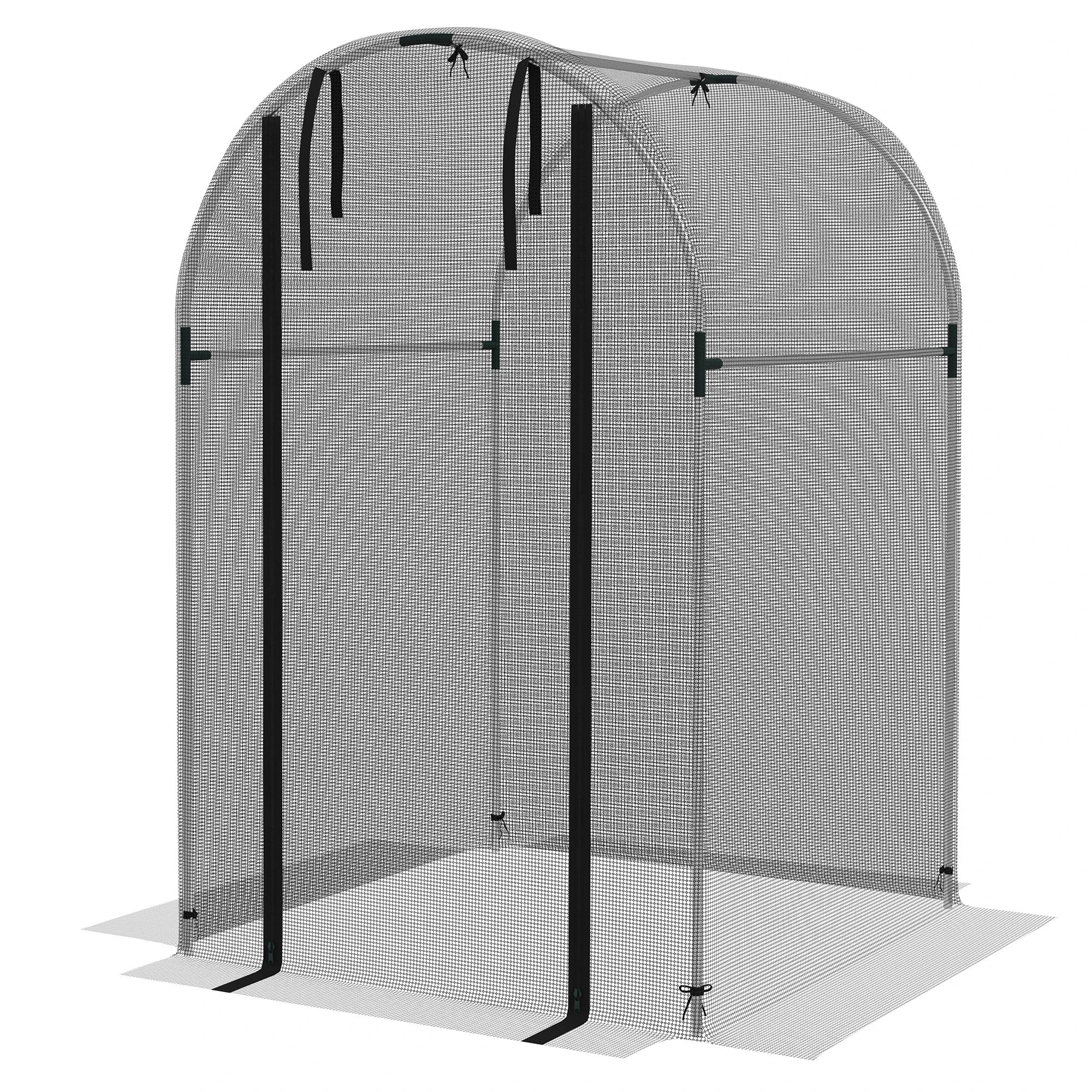 Galvanized Steel Crop Cage, Plant Protection Tent, 4' x 4', Black Walk In Greenhouses Silver and Black at Gallery Canada