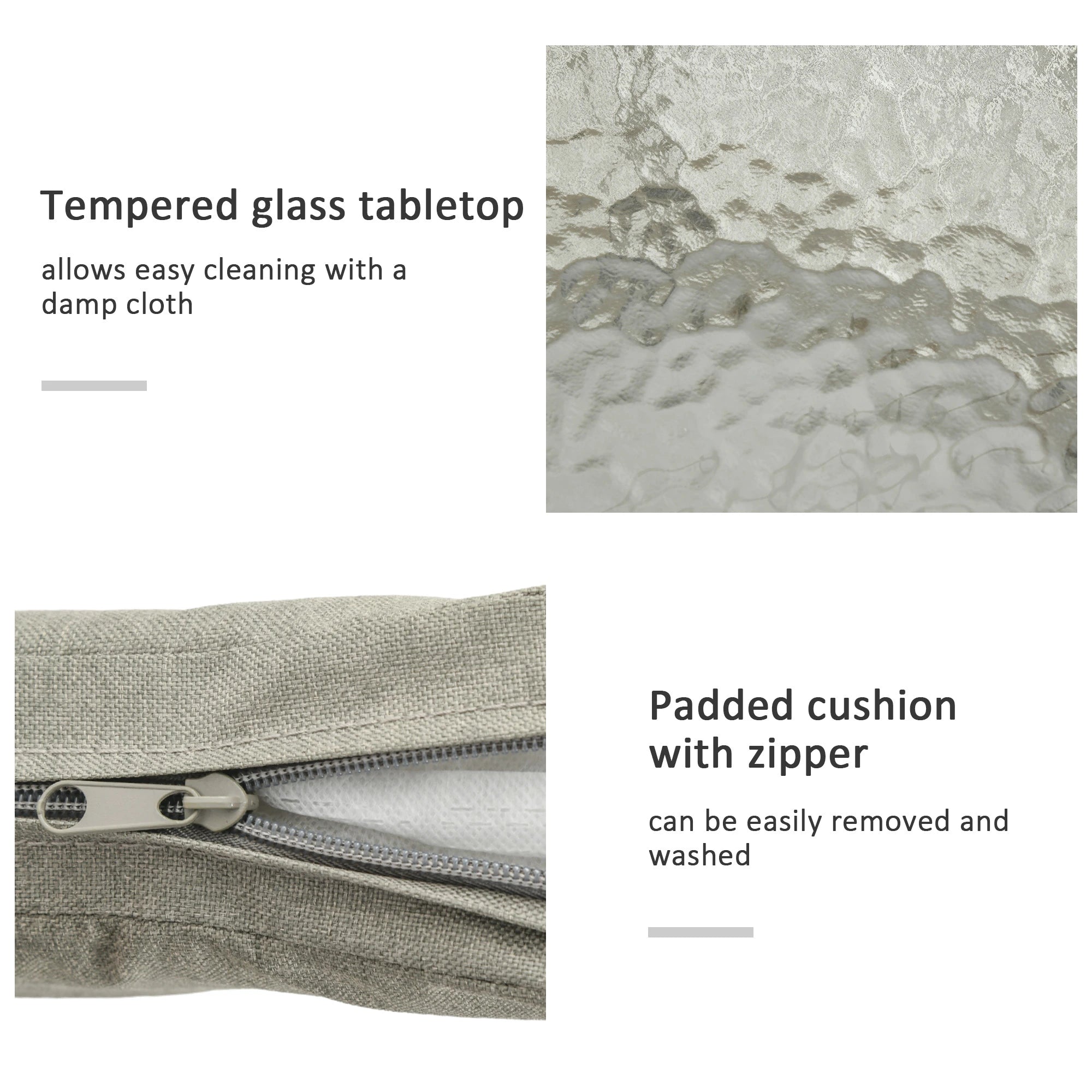 3 Piece Outdoor Patio Bistro Set, Wicker Rattan Furniture with Metal Legs for Garden, Backyard, Coffee and Light Grey Bistro Sets at Gallery Canada