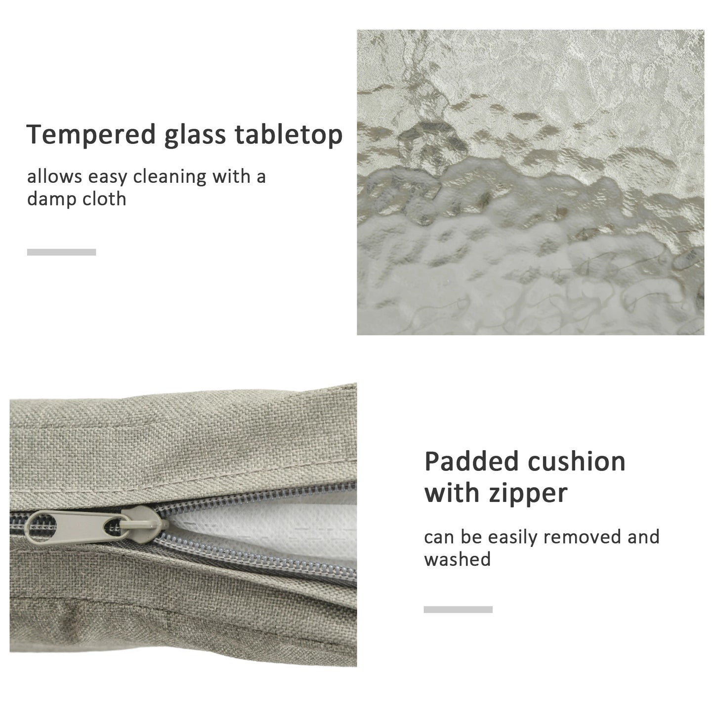 3 Piece Outdoor Patio Bistro Set, Wicker Rattan Furniture with Metal Legs for Garden, Backyard, Coffee and Light Grey Bistro Sets at Gallery Canada