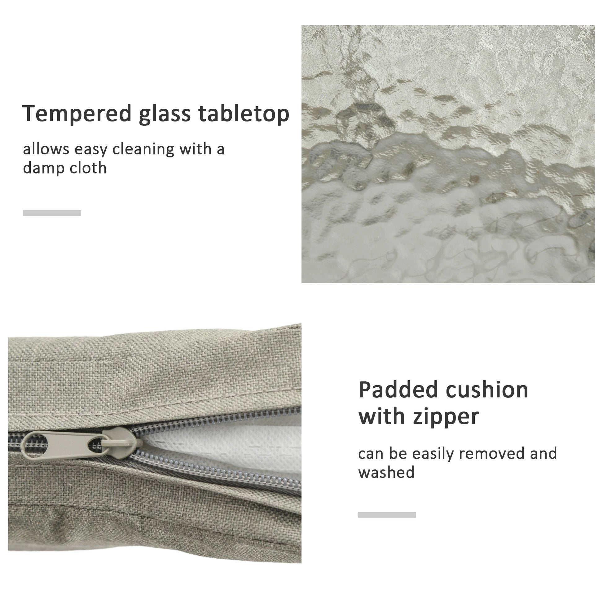 3 Piece Outdoor Patio Bistro Set, Wicker Rattan Furniture with Metal Legs for Garden, Backyard, Coffee and Light Grey Bistro Sets at Gallery Canada