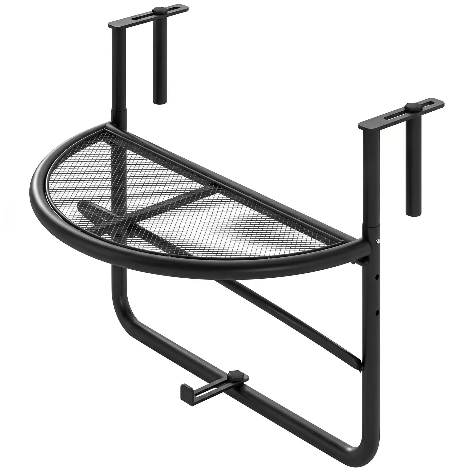 Adjustable Balcony Hanging Rail Table, Metal Mounting Mini Wall Desk, Black Balcony Table Hanging at Gallery Canada