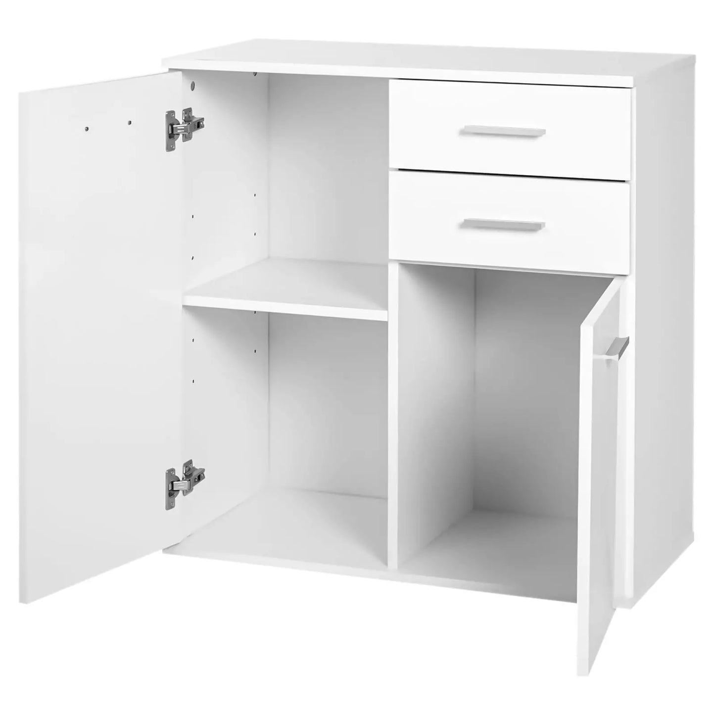High Gloss Sideboard, 2 Drawers, 2 Doors, Adjustable Shelf, White Storage Cabinets at Gallery Canada