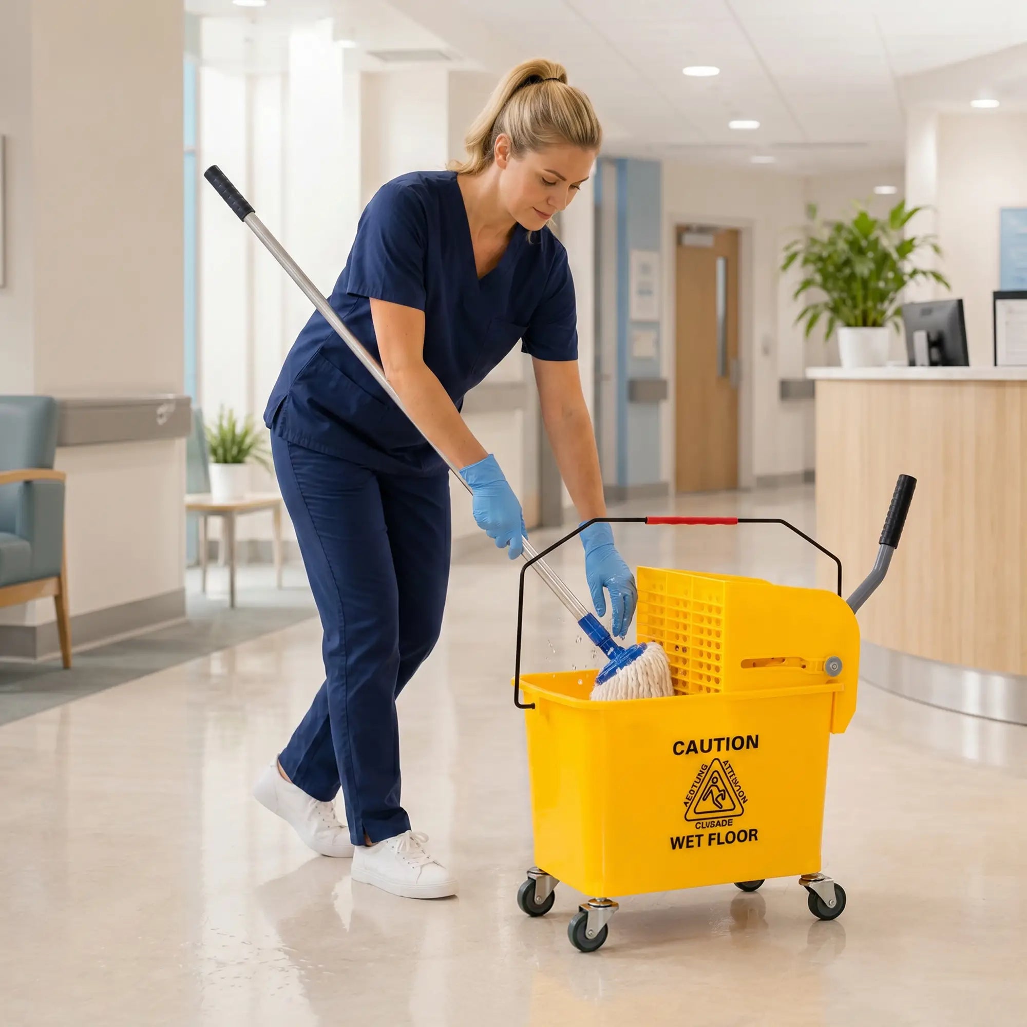 Compact Mop Bucket with Wringer, 5 Gallon, Yellow Household Supplies at Gallery Canada