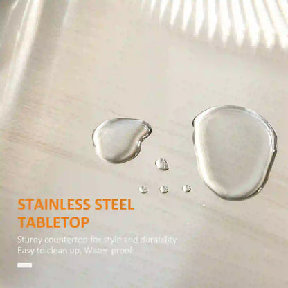 Kitchen Island with Stainless Steel Top, Rolling Cart, Storage Drawer, White Kitchen Islands & Kitchen Carts at Gallery Canada