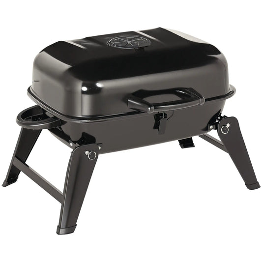 Portable Steel Charcoal Grill, Foldable Outdoor BBQ, 59 x 43 x 39 cm, Black Charcoal BBQ Grils Black at Gallery Canada