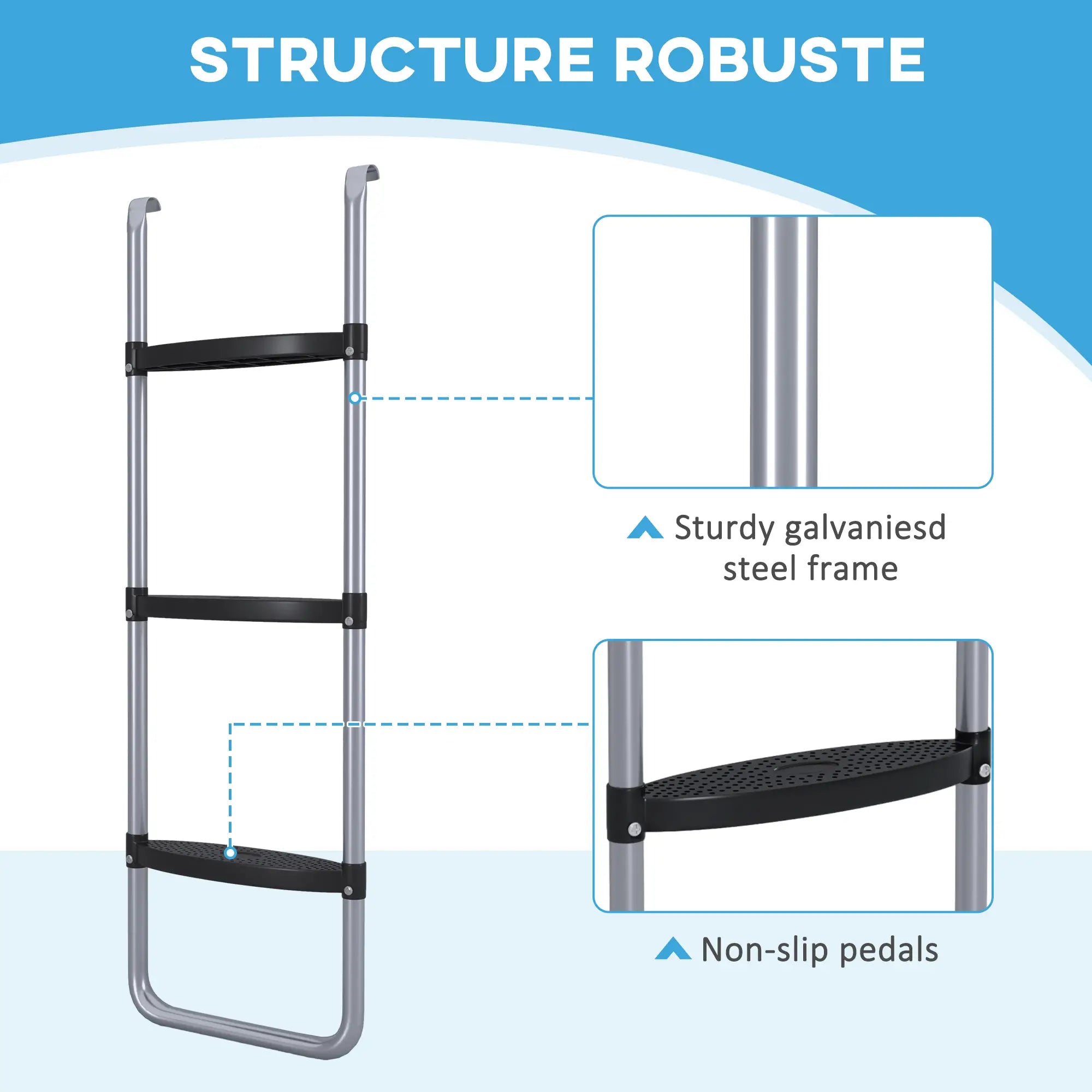Steel Trampoline Ladder, 2/3 Steps, 38 Inch Length Trampolines at Gallery Canada