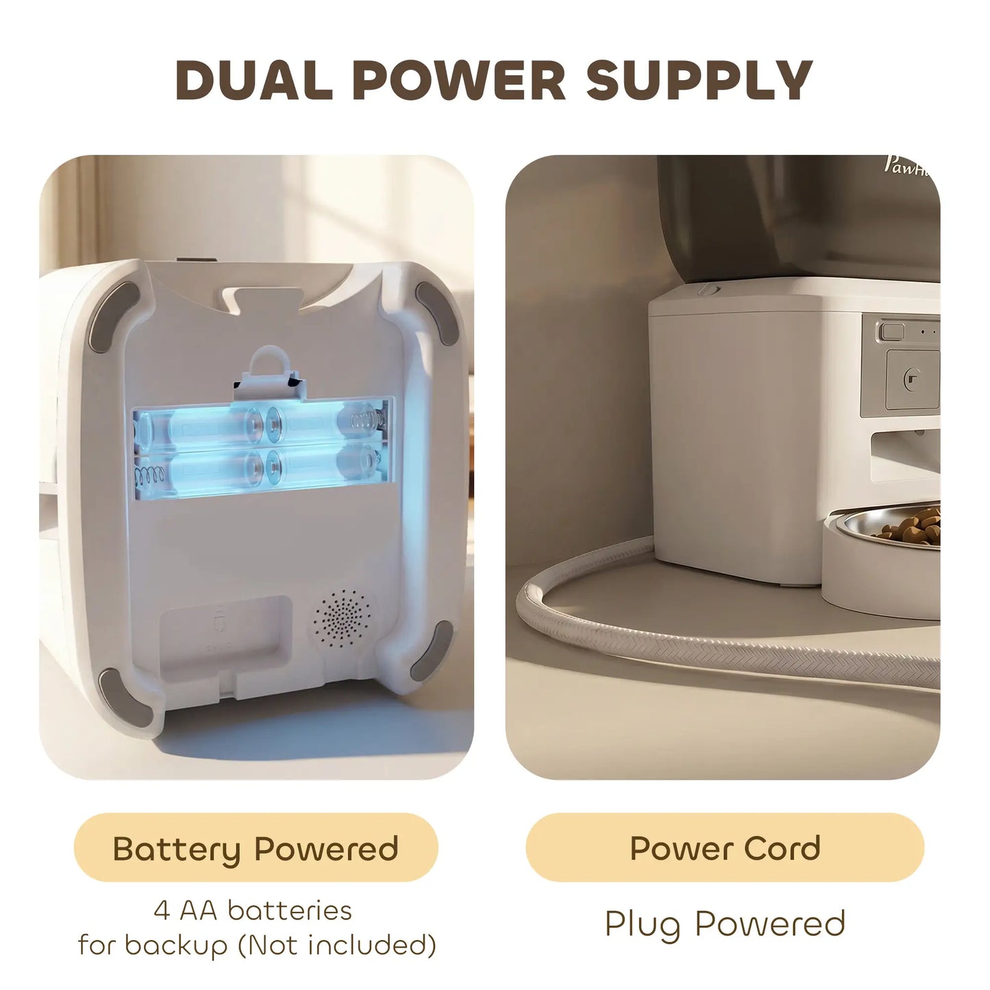 Distributeur automatique pour chat avec caméra, WiFi 2.4G, 8L, double alimentation
