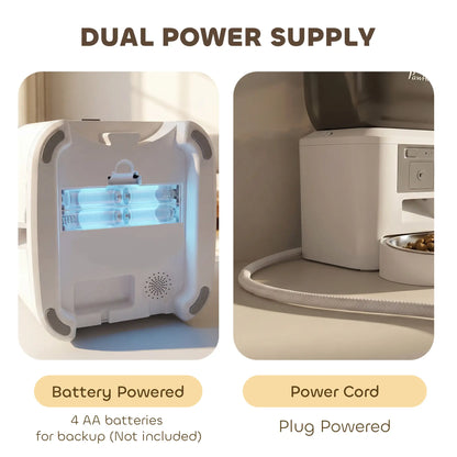 Distributeur automatique pour chat avec caméra, WiFi 2.4G, 8L, double alimentation