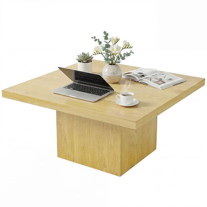 Square Coffee Table, 1.6" Thick Tabletop, Natural Wood Coffee Tables Natural at Gallery Canada