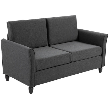 2-Seat Sofa with Armrests, Wood Legs, Dark Grey 2-Seater Sofas at Gallery Canada
