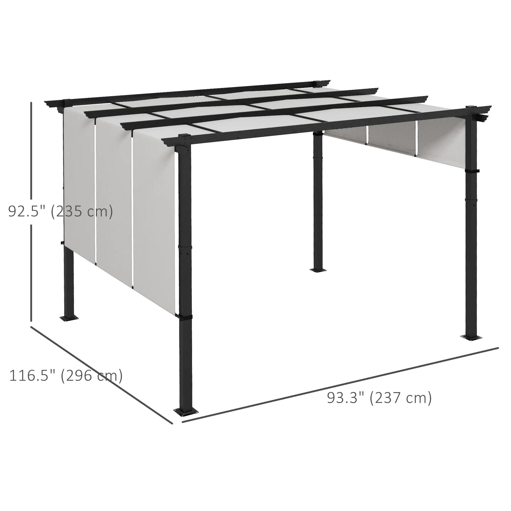 10' x 12' Metal Pergola With Retractable Canopy, For Garden Patio Pergolas at Gallery Canada