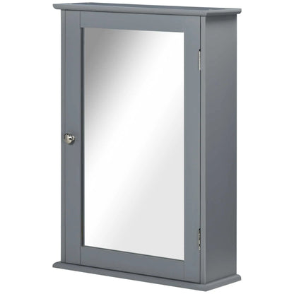 Wall Mounted Bathroom Mirror Cabinet, With Door and Shelves, Grey Mirror Medicine Cabinets at Gallery Canada