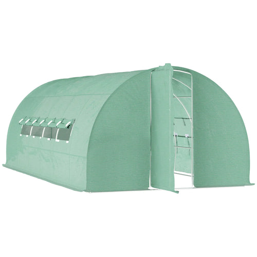 20x10x6.6ft Heavy Duty Walk-in Greenhouse, PE Cover, Green