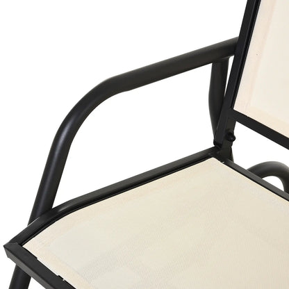 Outdoor Steel Sling Glider Bench, Fabric Swing Chair, Cream Outdoor Gliders at Gallery Canada