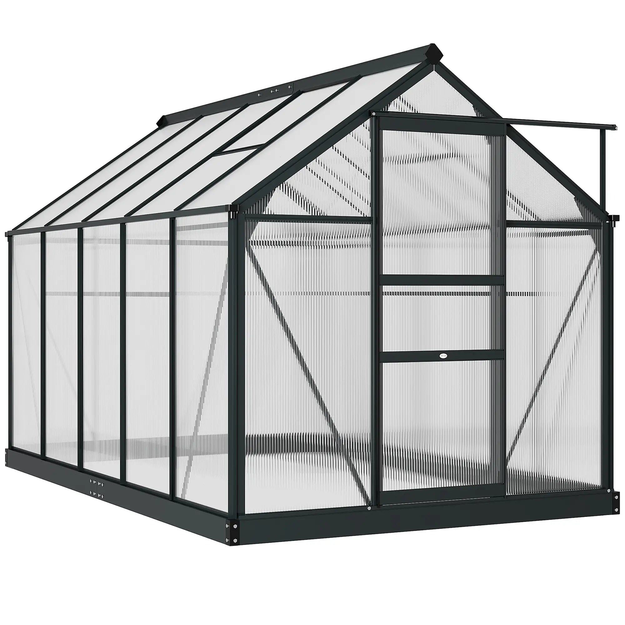 6' x 10' x 6.6' Polycarbonate Greenhouse, Walk-In Kit, Galvanized Frame, Grey Walk In Greenhouses Grey, Clear at Gallery Canada