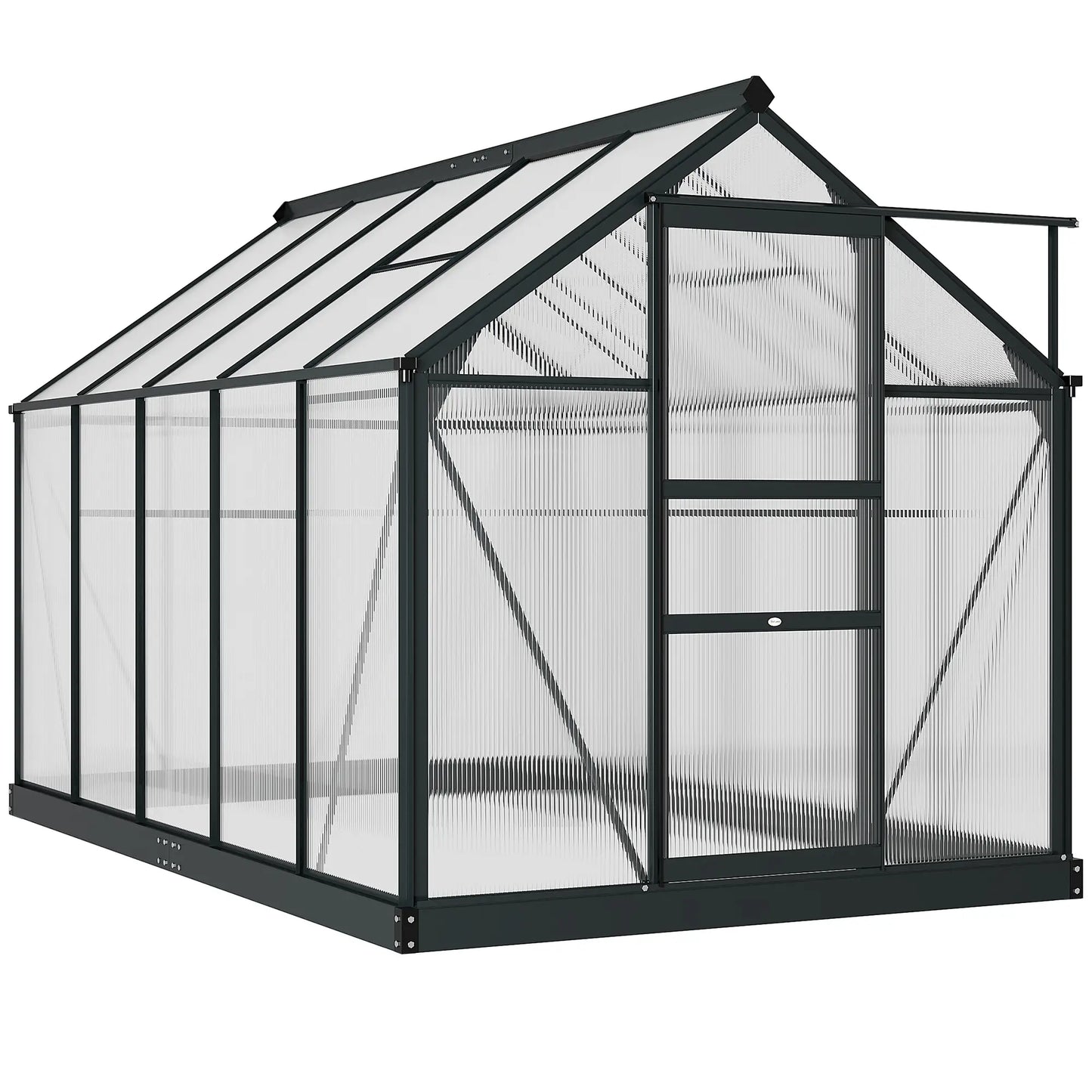 6' x 10' x 6.6' Polycarbonate Greenhouse, Walk-In Kit, Galvanized Frame, Grey Walk In Greenhouses Grey, Clear at Gallery Canada