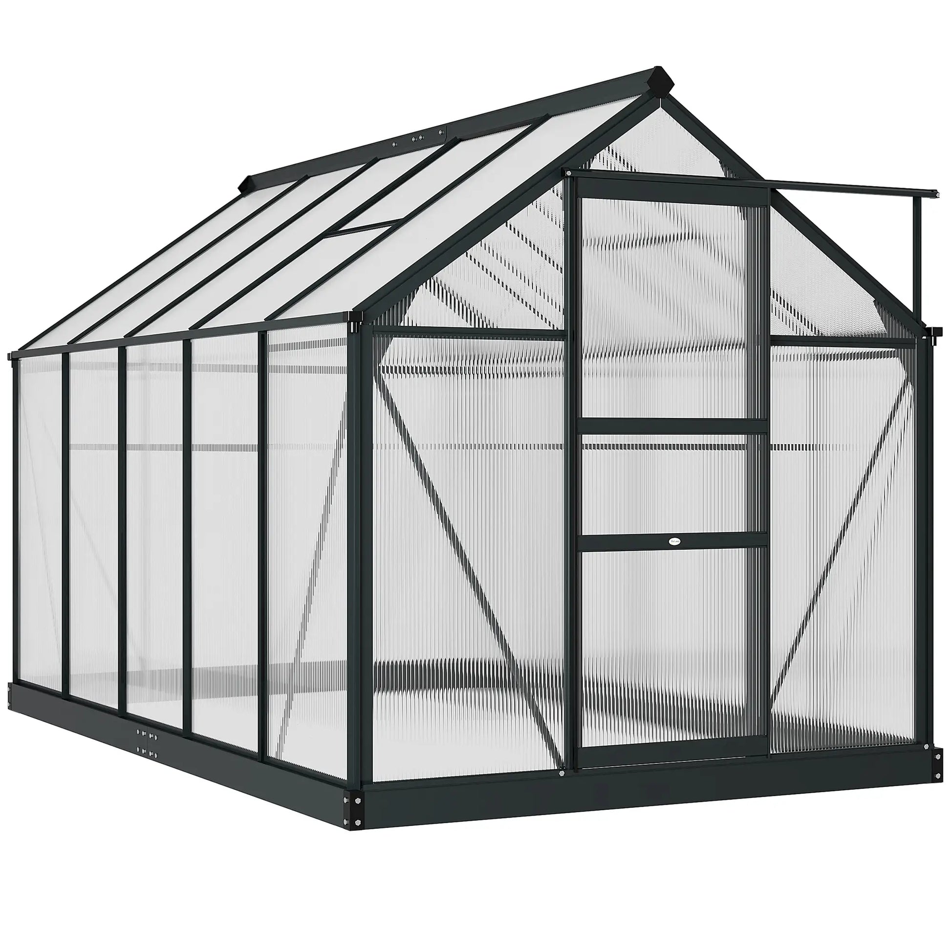 6' x 10' x 6.6' Polycarbonate Greenhouse, Walk-In Kit, Galvanized Frame, Grey Walk In Greenhouses Grey, Clear at Gallery Canada