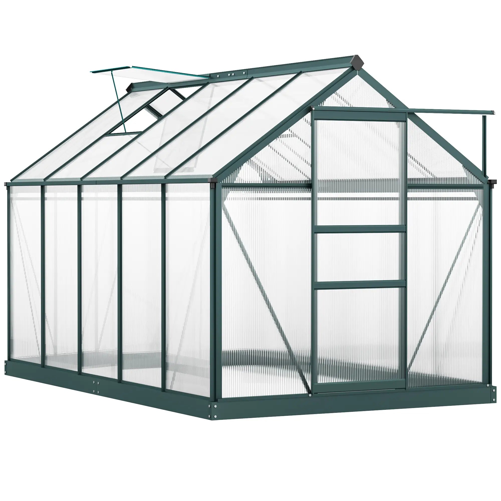 6' x 10' x 6.6' Polycarbonate Greenhouse, Walk-In Garden Kit, Green Walk In Greenhouses Green, Clear at Gallery Canada
