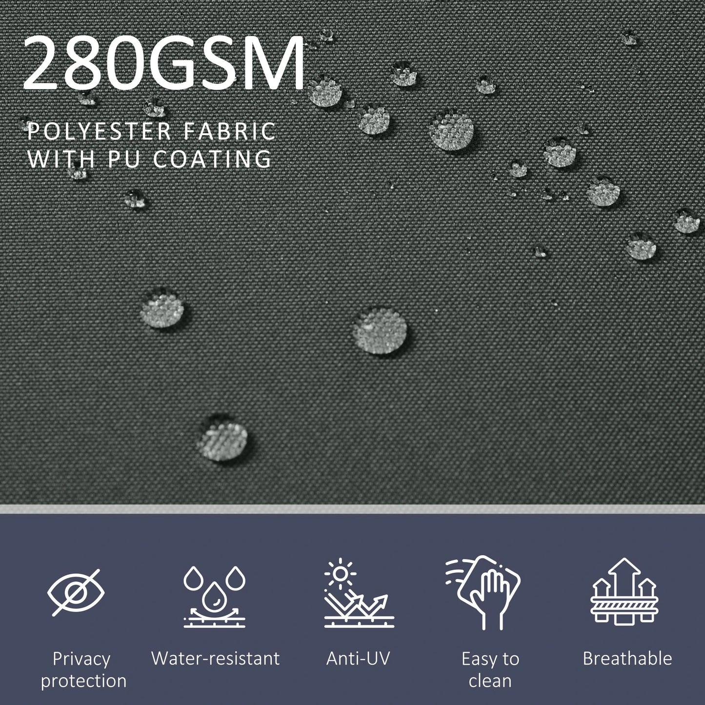 Double Retractable Side Awning, 236" x 63", Outdoor Privacy Wall, Grey Side Awnings at Gallery Canada